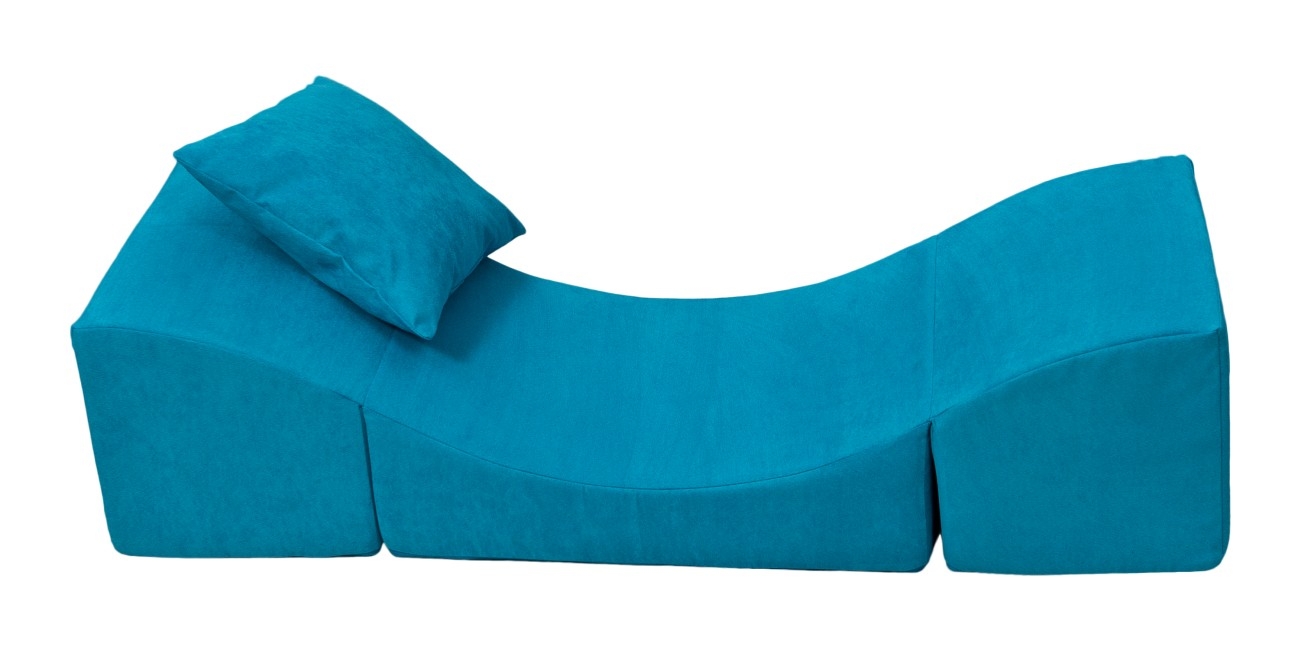 Chaise Longue Velinda Pouf d/épliant Fauteuil 3 en 1: Pouf Couleur: Rouge Table pour Enfants