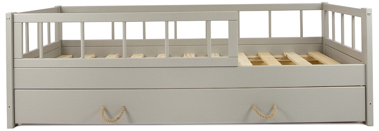 Wooden toddler bed, child bed, scandinavian style, with drawer barriers 160x80cm - Picture 8 of 11