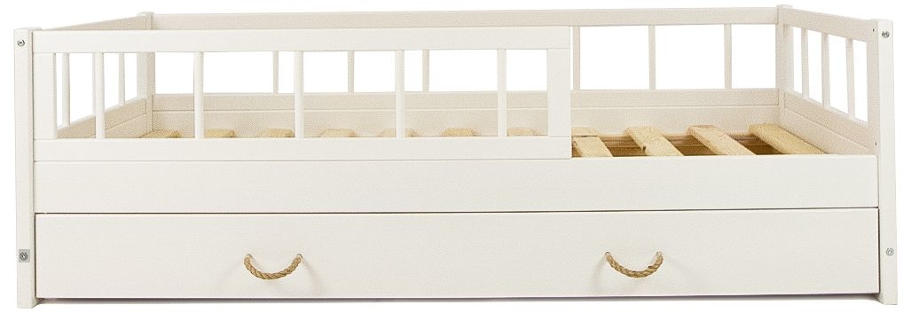 Wooden toddler bed, child bed, scandinavian style, with drawer barriers 160x80cm - Picture 4 of 11