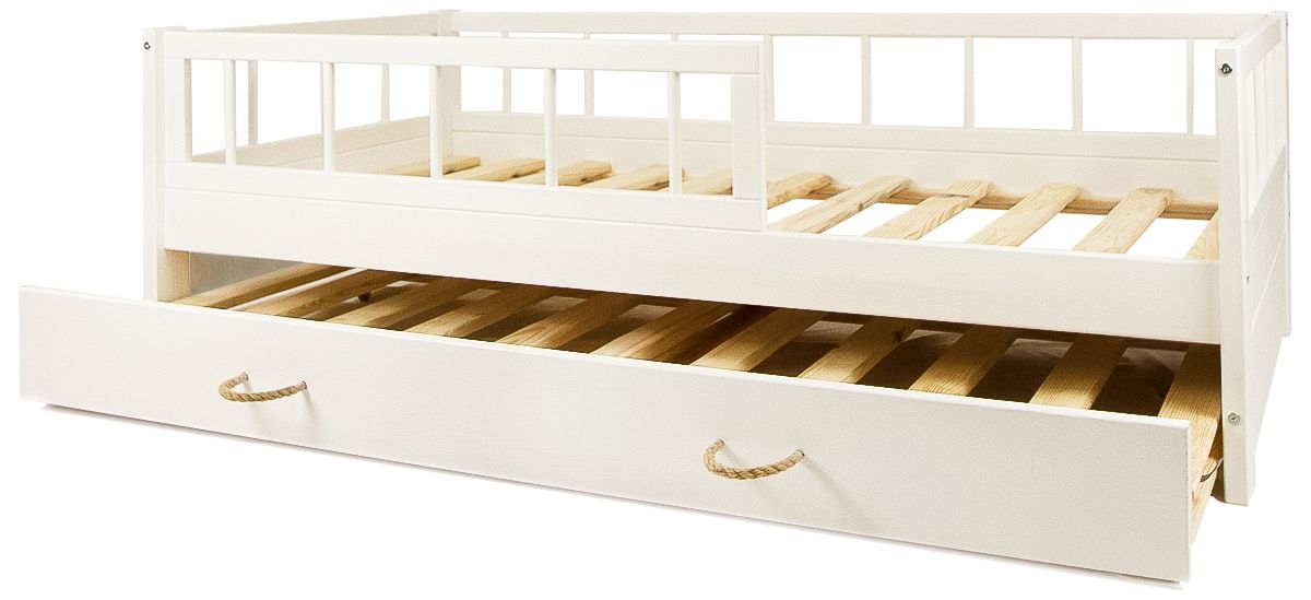 Wooden toddler bed, child bed, scandinavian style, with drawer barriers 160x80cm - Picture 6 of 11